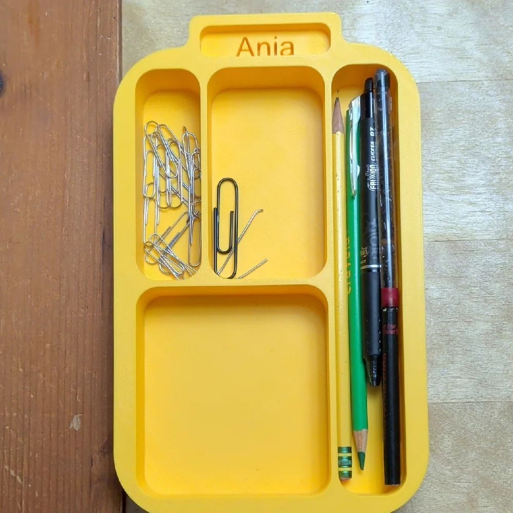 Personalized/custom Yellow Desk Organizer with Stationery